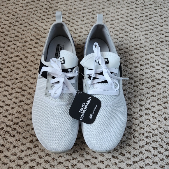 New Balance Comfort Insert Memory Sole White and Black Snakeskin Sneakers - Picture 2 of 8